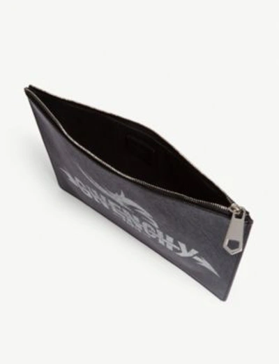 Shop Givenchy Logo Clutch Bag In Black/white