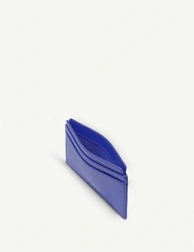 Shop Smythson Panama Cross-grain Leather Card Holder In Cobalt