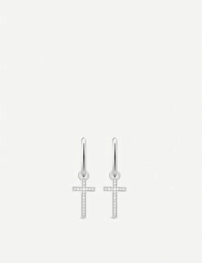 Shop Thomas Sabo Cross Mini Sterling Silver Hoop Earrings