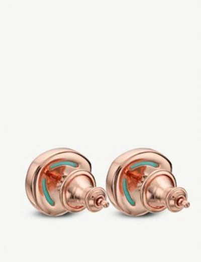 Shop Monica Vinader Women's Siren 18ct Rose-gold Vermeil And Amazonite Stud Earrings