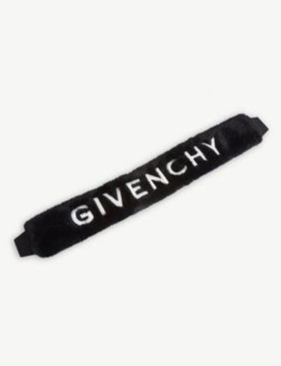 Shop Givenchy Black Faux Fur And Leather Shoulder Strap