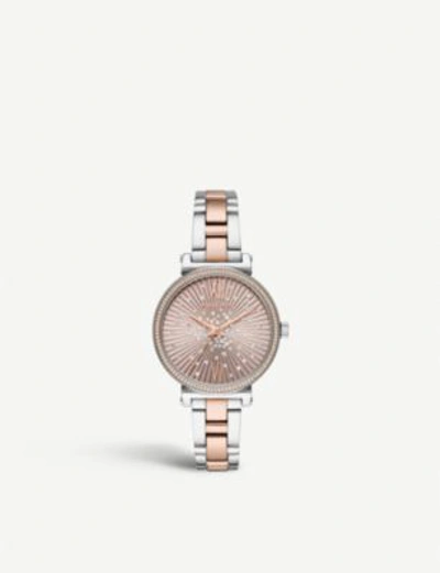 Shop Michael Kors Mk3972 Sofie Rose Gold-tone, Stainless Steel And Crystal Watch