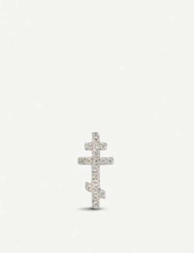 Shop Annoushka Cross Love Diamonds 18ct White Gold And Diamond Single Stud Earring