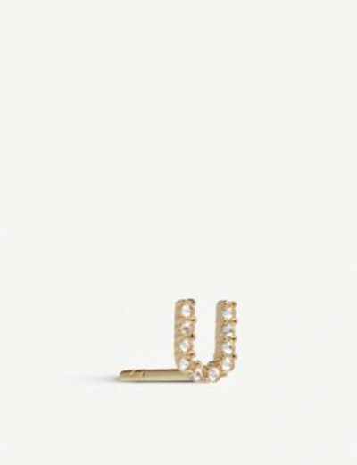 Shop Annoushka U 18ct Yellow-gold And Diamond Stud Earring In 18ct Yellow Gold