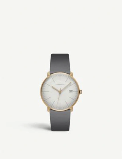 Shop Junghans 41/4817.04 Max Bill Ladies Stainless-steel And Leather Quartz Watch In Silver