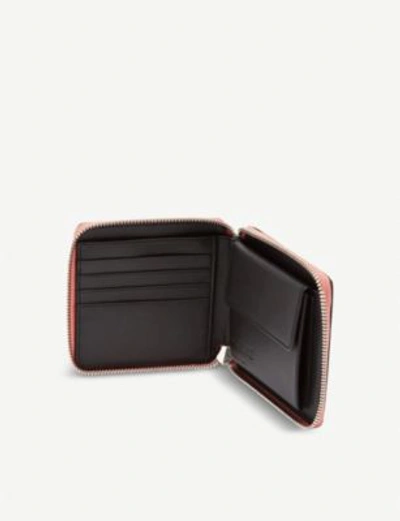 Shop Loewe Square Anagram Leather Zip Wallet In Pink Tulip/black