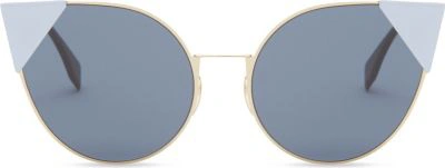 Shop Fendi Ff0190/s Lei Cat-eye Frame Sunglasses In Gold
