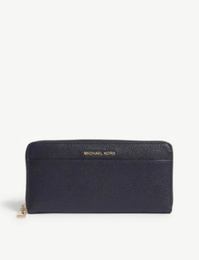 Michael Michael Kors Mercer Continental Leather Wallet In Admiral