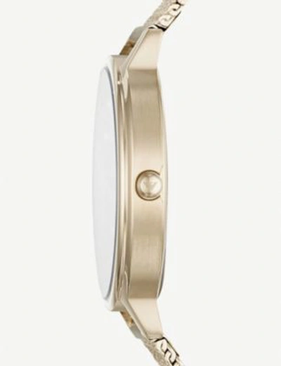 Shop Emporio Armani Ar11129 Kappa Gold-toned Stainless Steel And Diamante Watch