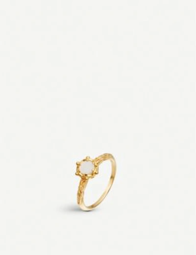 Shop Astley Clarke Floris 18ct Yellow-gold Vermeil And Mother-of-pearl Ring