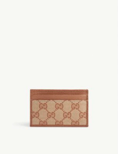 Shop Gucci Original Gg Ny Yankees Cardholder In Beige