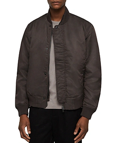 Shop Allsaints Emmis Bomber Jacket In Graphite Gray