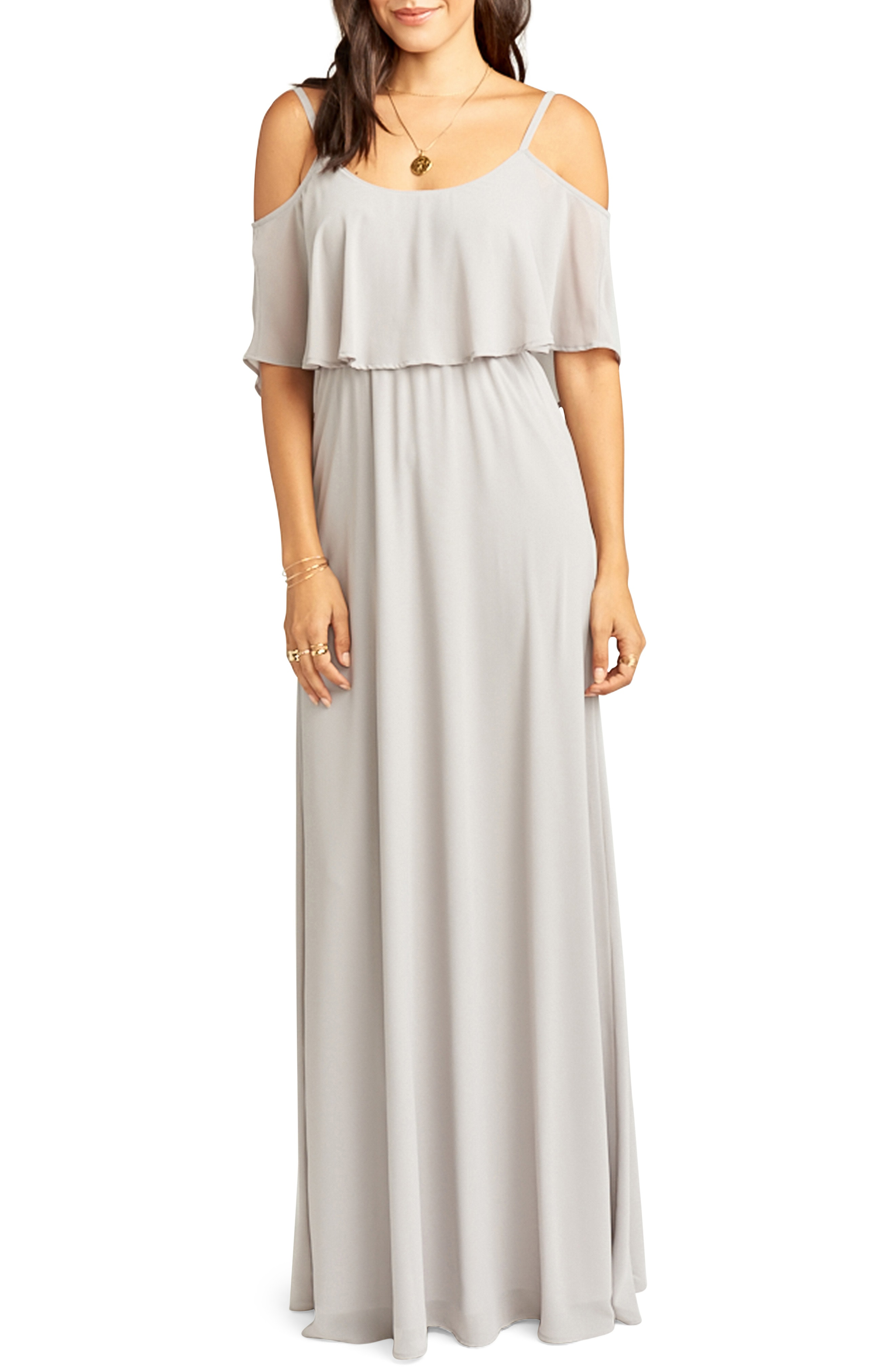 caitlin ruffle maxi dress