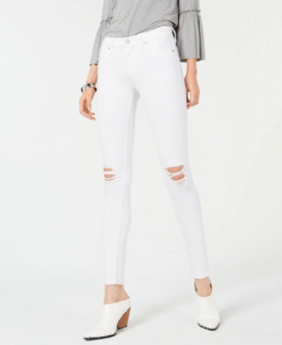 Shop Hudson Nico Ripped Super-skinny Ankle Jeans In White Rapids