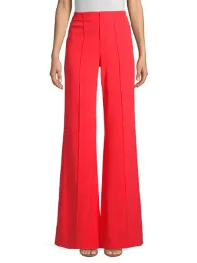 Shop Alice And Olivia Dylan High-waist Wide-leg Pants In Bright Poppy
