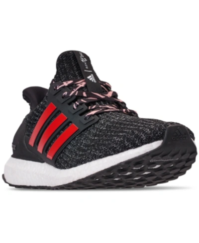 Shop Adidas Originals Adidas Men's Ultraboost Running Sneakers From Finish Line In Core Black/scarlet/grey T