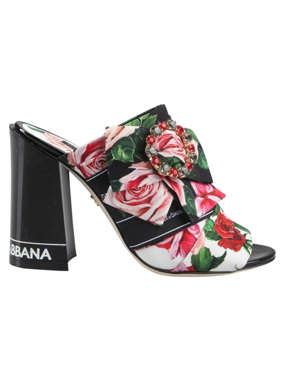 Shop Dolce & Gabbana Sandals In Bianco Mix Rose