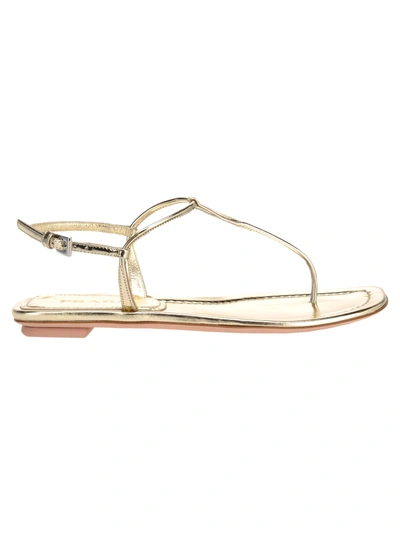 Shop Prada T-bar Sandals In Pirite