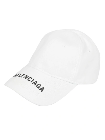 Shop Balenciaga Embroidered Logo Cap In Black White
