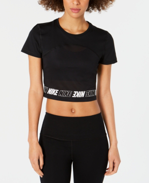 nike pro mesh crop top