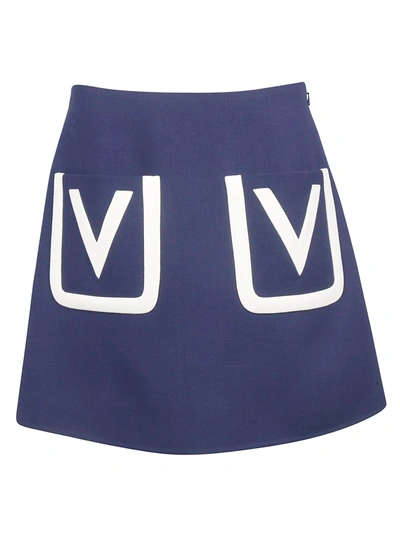 Shop Valentino V Detail Skirt In Basic