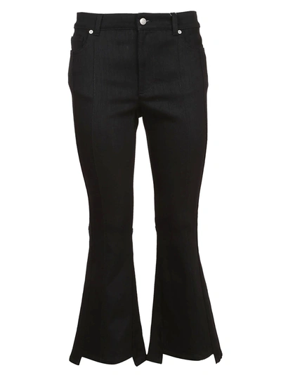Shop Alexander Mcqueen Cropped Flared Jeans In Black