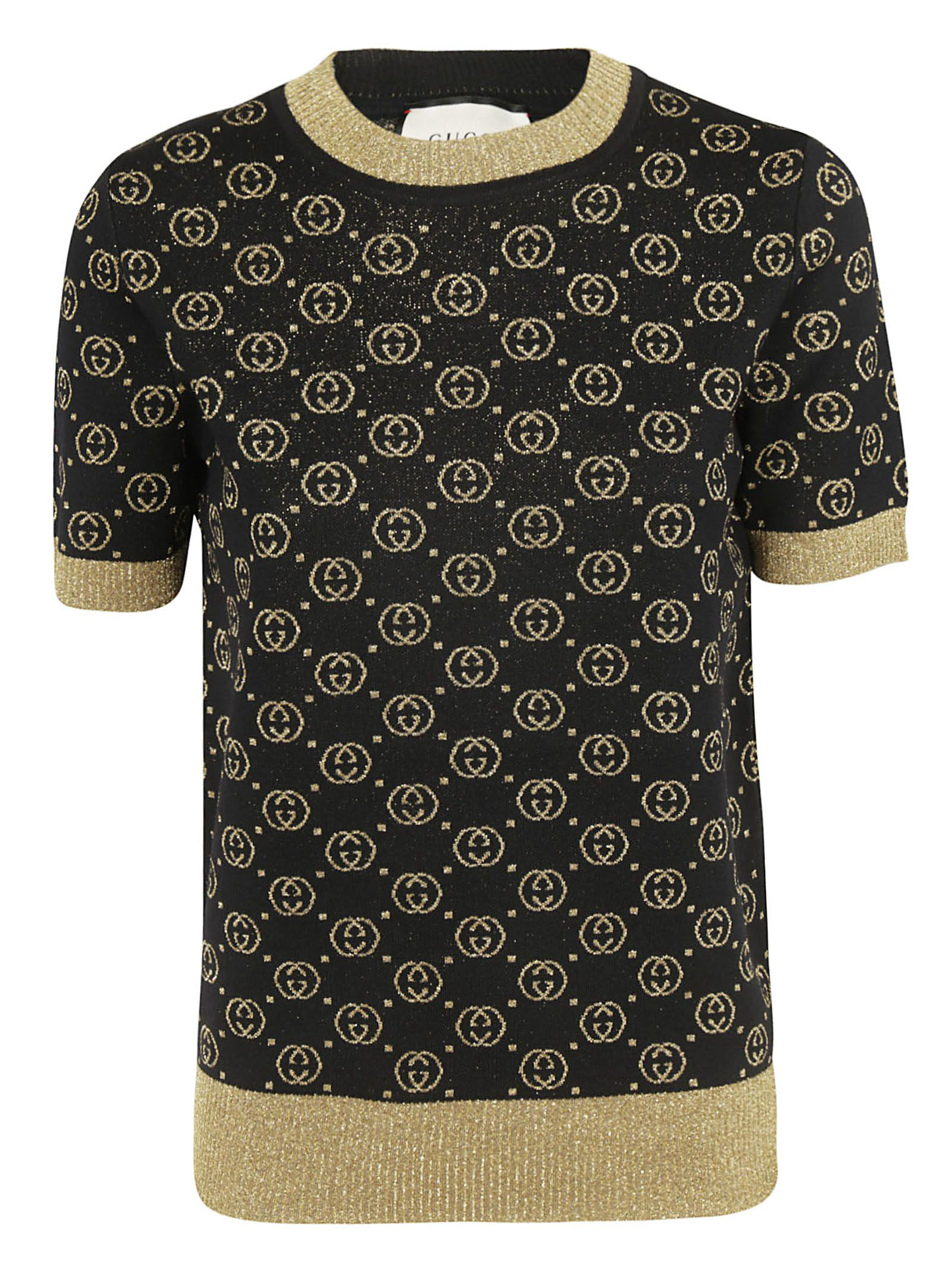 Gucci Jacquard Logo T-shirt In Black 