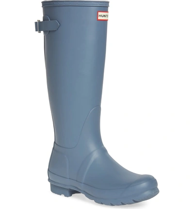 Shop Hunter Original Tall Adjustable Back Waterproof Rain Boot In Gull Grey Matte
