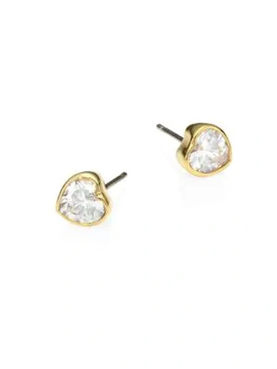 Shop Kate Spade Romantic Rocks Heart Stud Earrings In Gold