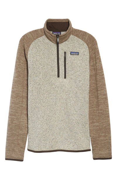 Shop Patagonia Better Sweater Quarter Zip Fleece Lined Pullover In Bleached Stone/ Pale Khaki