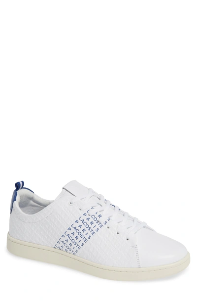 Shop Lacoste Carnaby Evo 119 2 U Sneaker In White/ Dark Blue