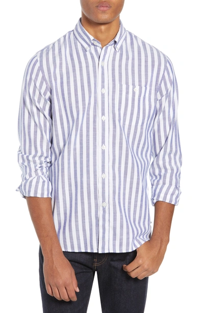 Shop Todd Snyder Regular Fit Stripe Oxford Sport Shirt In Blue