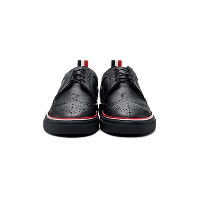 Shop Thom Browne Black Cupsole Longwing Brogue Sneakers In 001 Black