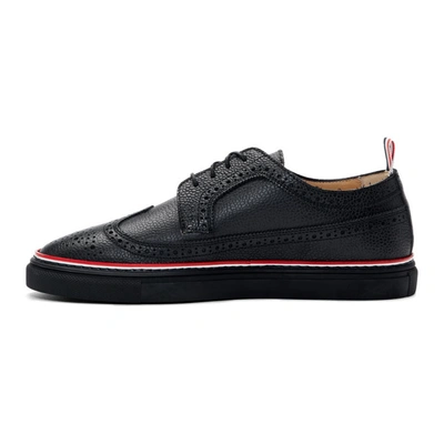 Shop Thom Browne Black Cupsole Longwing Brogue Sneakers In 001 Black