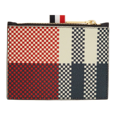 Shop Thom Browne Navy Small Coin Purse Card Holder In 960 Rwbwht