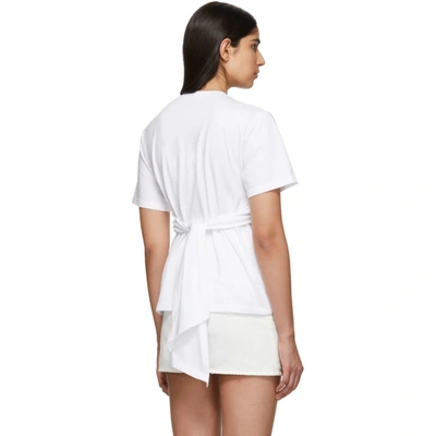 Shop Cedric Charlier White Wrapped T-shirt In A0001 White