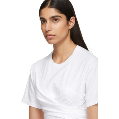 Shop Cedric Charlier White Wrapped T-shirt In A0001 White