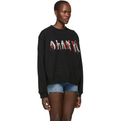 Shop Alanui Black Logo Sweatshirt In Blackmulti
