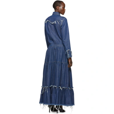 Shop Alanui Blue Denim Dress In No Colour
