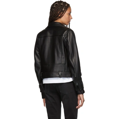 Shop Acne Studios Black Leather Mock Jacket In All Black