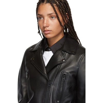 Shop Acne Studios Black Leather Mock Jacket In All Black