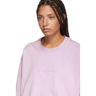 Shop Acne Studios Pink Cropped Odice Sweatshirt In Light Pink