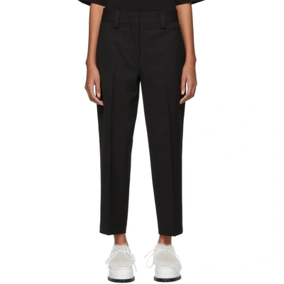 Shop Acne Studios Black Pique Trousers