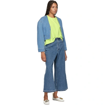 Shop Acne Studios Blue Phelina Jeans In Mid Blue