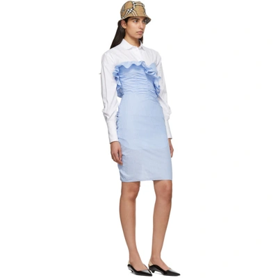 Shop Alexa Chung Alexachung Blue Ruched Dress In 414 Blue