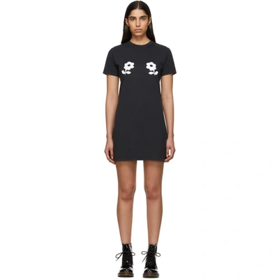 Shop Alexa Chung Alexachung Black Double Daisy T-shirt Dress In 900 Black