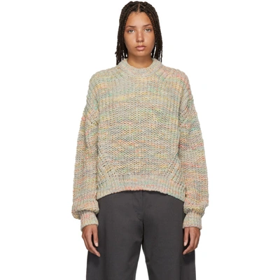 Shop Acne Studios Multicolor Oversized Zora Sweater In Green/multi