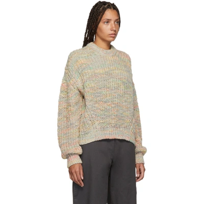 Shop Acne Studios Multicolor Oversized Zora Sweater In Green/multi