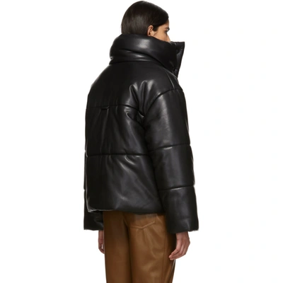 Shop Nanushka Black Vegan Leather Hide Jacket