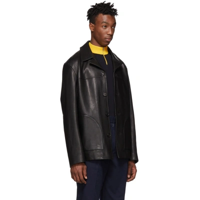 Shop Acne Studios Black Leather Lance Jacket